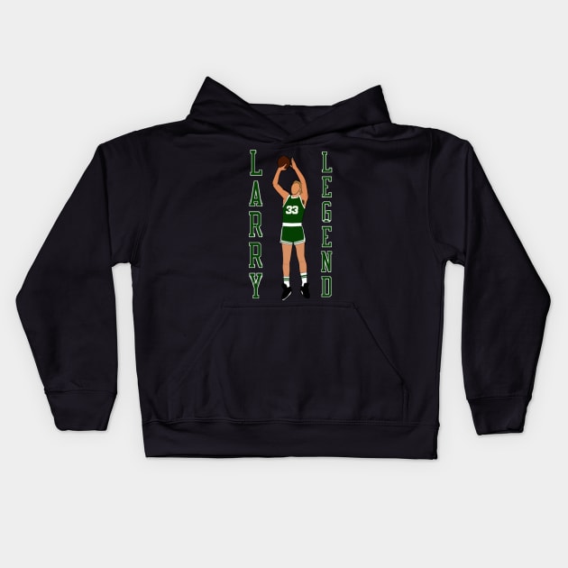 Larry Bird Larry Legend - Boston Celtics Kids Hoodie by IveyEricssonArt